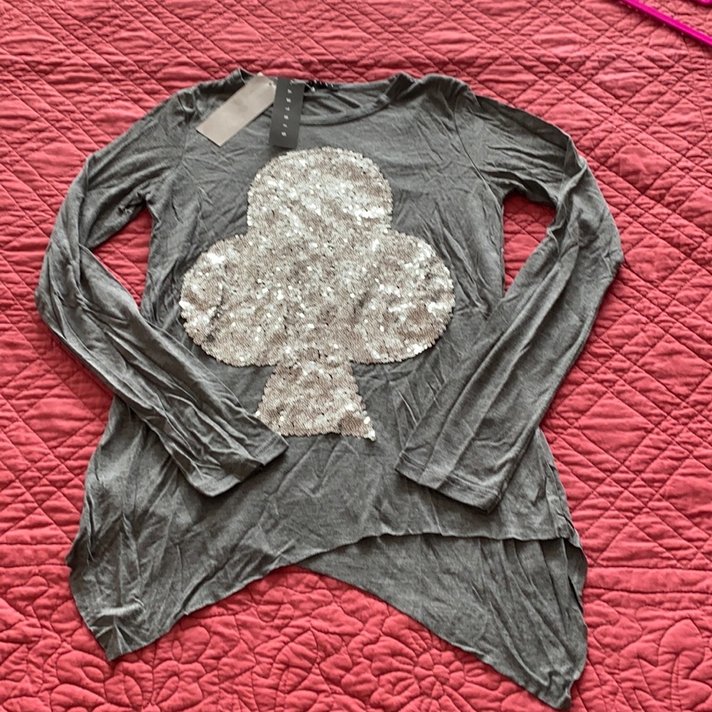 Teen Sisley long-sleeved T-shirt Sequin Club Grey